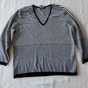 Alexandra Bartlett Black and White Striped Top